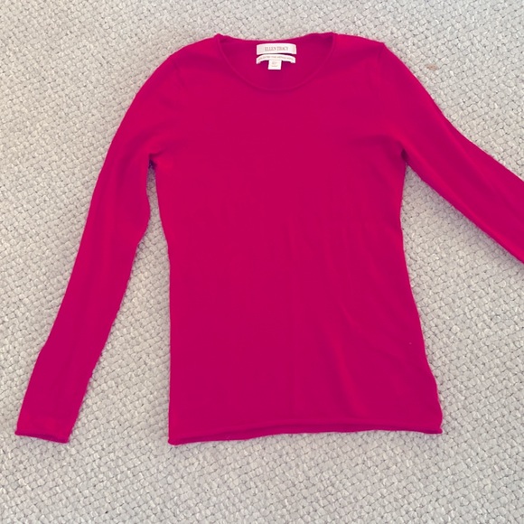 Ellen Tracy ultra fine extra fine merino wool Fuschia sweater S - Picture 6 of 7